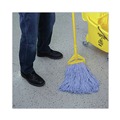 Mop Heads | Boardwalk BWK2024B #24 Cotton/Synthetic Fiber Cut-End Standard Mop Head - Blue (12/Carton) image number 3