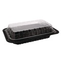 Food Containers & Lids | Pactiv Corp. YCNC300800NH 13.3 in. x 8.4 in. x 4 in. ClearView MealMaster Chicken Barn - Black/Clear (105/Carton) image number 4
