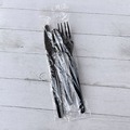 Cutlery Kits | Boardwalk BWK3KITHVYBL 3-Piece Heavyweight Fork/Knife/Teaspoon Cutlery Kit - Black (250/Carton) image number 3