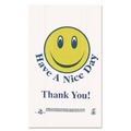 Shopping Bags | Barnes Paper Company T1-6SMILEY 11.5 in. x 21 in. 12.5 microns Smiley Face Shopping Bags - White (900/Carton) image number 3