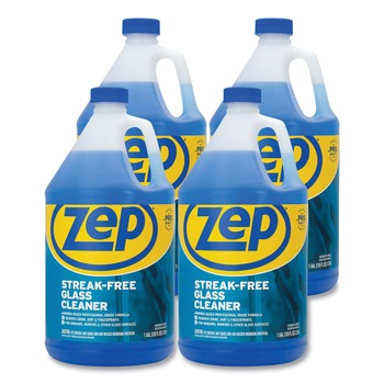 Zep Commercial ZU1120128 1 gal. Bottle Streak-Free Glass Cleaner - Pleasant Scent (4/Carton)