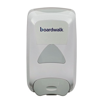 SOAP DISPENSERS | Boardwalk 6754-06-GCE00VL 6.1 in. x 10.6 in. x 5.1 in. 1250 mL Soap Dispenser - Gray