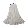 Mop Heads | Boardwalk BWK720R 20 oz. Economical Lie-Flat Rayon Fiber Mop Head - White (12/Carton) image number 2