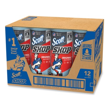 Scott 75147 9.4 in. x 11 in. Standard Shop Towels - Blue (55/Roll 12 Rolls/Carton)