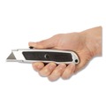 Knives & Multi-Purpose Tools | GreatNeck 12243 1.25 in. Blade 3.5 in. Plastic Handle Retractable Utility Knife - Black/Gray image number 3