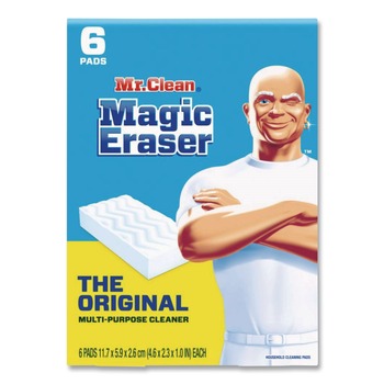 SCOURING PADS AND STICKS | Mr. Clean 79009PK 2.3 in. x 4.6 in. 1 in. Thick Magic Eraser - White (6/Pack)