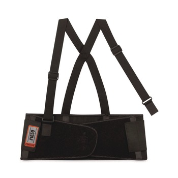 BACK SUPPORT HARNESSES AND BELTS | Ergodyne 11091 ProFlex 1650 Economy Elastic Back Support Brace, X-Small, 20-in to 25-in Waist, Black