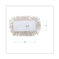 Mop Heads | Boardwalk BWK1312 12 in. x 5 in. Cotton Dust Mop Head - White image number 3