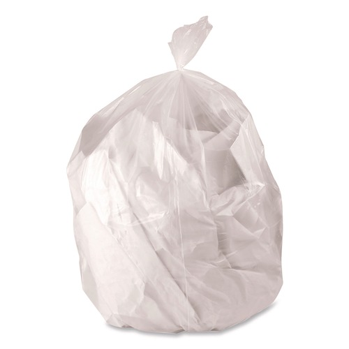 Low-Density Trash Bags | AccuFit H8053TC RC1 40 in. x 53 in. 0.9 mil 55 Gallon Linear Low Density Can Liners with AccuFit Sizing - Clear (50/Box) image number 0