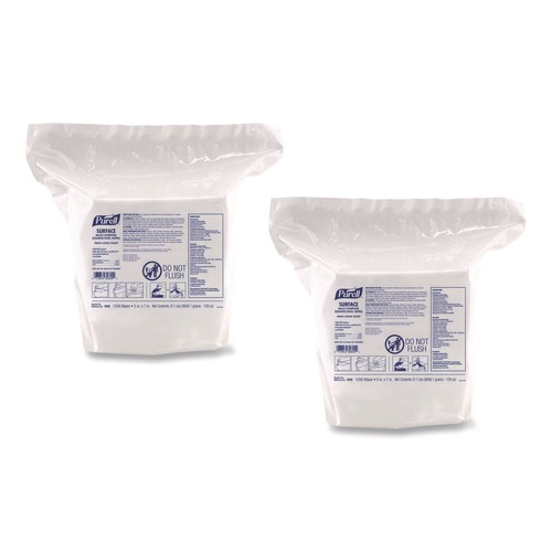 Cleaning Cloths & Wipes | PURELL 9103-02 Surface Multi-Purpose Disinfecting Wipes, 1-Ply, 5 x 7, Fresh Citrus, White, 2/Carton image number 0