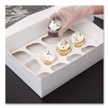 Bakery Boxes & Containers | SCT 10016 9.88 in. x 13.88 in. x 0.88 in. 12-Compartments Paper Cupcake Holder Inserts - White/Brown (200/Bundle) image number 3