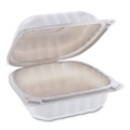 Food Containers & Lids | Pactiv Corp. YCN806000000 EarthChoice SmartLock 6 in. x 6 in. x 3.1 in. Microwaveable MFPP Hinged Lid Containers - White (400/Carton) image number 0