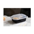 Food Containers & Lids | Pactiv Corp. NC818B Newspring VERSAtainer 4.5 x 5.5 x 1.75 12 oz Plastic Microwavable Containers - Black/Clear (150/Carton) image number 5