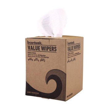 Boardwalk BWK-V040CGW 10 in. x 12 in. Centerpull DRC Wipers - White (200/Carton)
