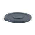 Waste Receptacle Lids | Boardwalk 1868182 Plastic Round Flat-Top Lid for 32 gal. Waste Receptacles - Gray image number 0