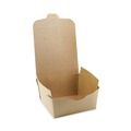 Food Containers & Lids | Pactiv Corp. NOB01KEC Earthchoice 37 oz. 4.5 in. x 4.5 in. x 2.5 in. Onebox Paper Box - Kraft (312/Carton) image number 1
