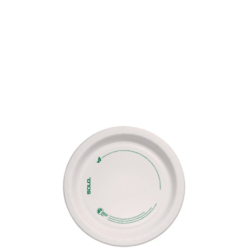 Plates | SOLO OFMP6-PLANET 6 in. Diameter ProPlanet Seal Compostable Paper Dinnerware Plate - White (500/Carton) image number 0