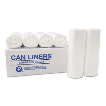 HIGH DENSITY TRASH BAGS | Inteplast Group S404822N 45 gal. 0.87 mil 40 in. x 48 in. High-Density Interleaved Commercial Can Liners - Clear (150/Carton)
