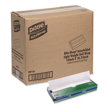 PAPER WRAPS | Dixie RW156 15.12 in. x 10.75 in. Dry Wax Lightweight Deli Paper (12/Carton)