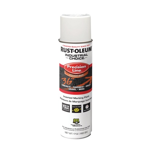 Paint & Paint Supplies | Rust-Oleum 203030V 17 oz. Aerosol Can Industrial Choice M1600 System Solvent-Based Precision Line Marking Paint - Flat White (12/Carton) image number 0