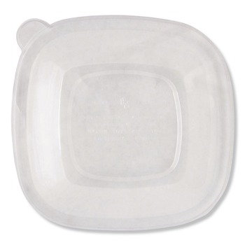 World Centric BQLCS24 8.8 in. x 8.8 in. PLA Lids for Fiber Bowls - Clear (200/Carton)
