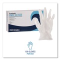 Food Service Disposable & Single Use Gloves | Boardwalk BWK365MBX 2.6 mil General Purpose Powder/Latex-Free Vinyl Gloves - Medium, Clear (100/Box) image number 4