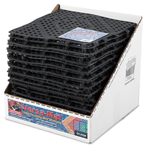 Racks & Shelving | San Jamar VM5280BK Versa-Mat 12 in. x 12 in. x 0.25 in. Bar-Shelf Plastic Liner - Black (24/Carton) image number 0