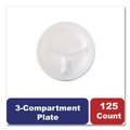 Plates | Dart 10CPWQR 10.25 in. Diameter 3 Compartment Quiet Class Laminated Foam Dinnerware Plates - White (500/Carton) image number 6