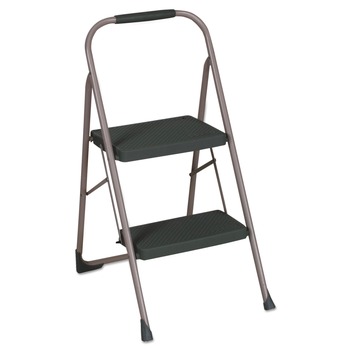 PRODUCTS | Cosco 11308PBL1E 20.5 in. Working Height 22 in. Spread 200 lbs. Capacity 2-Step Big Step Folding Stool - Black/Gray