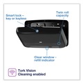 Toilet Tissue Dispensers | Tork 5555290 17 in. x 5.69 in. x 10.13 in. Elevation Bath Tissue Mini-Jumbo Roll Twin Dispenser - Black (1/Carton) image number 1