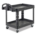 Carts | Rubbermaid Commercial FG450088BLA 17.13 in. x 38.5 in. x 38.88 in. 500 lbs. Capacity 2 Lipped Shelves Heavy-Duty Plastic Utility Cart - Black image number 0