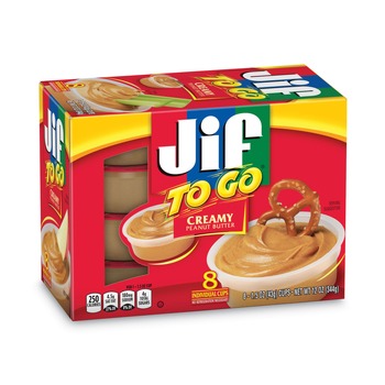 Jif To Go SMU65642 1.5 oz. Cup Spreads Creamy Peanut Butter (8/Box)