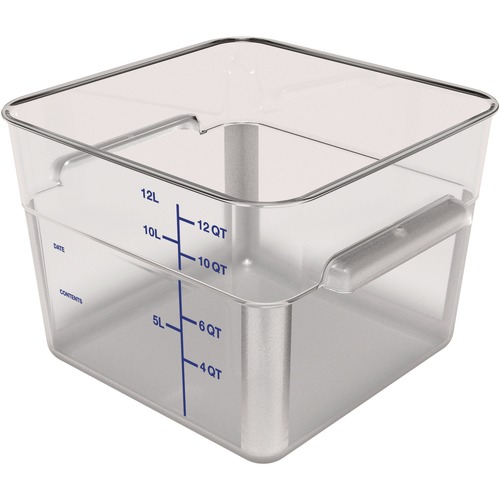 Food Storage Containers & Lids | Carlisle 1195407 11.13 in. x 11.13 in. x 8.25 in. 12 qt. Squares Polycarbonate Food Storage Container - Clear image number 0