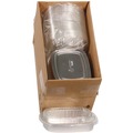 Food Containers & Lids | Pactiv Corp. Y6710PET 9.8 in. x 7.8 in. x 1.3 in. 46 oz. Classic Carry-Out Aluminum Container with PET Dome Lid - Silver/Clear (50/Carton) image number 4