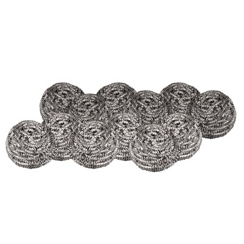 Boardwalk 83LGI Stainless Steel Scrubber - Medium, Steel Gray (72/Carton)