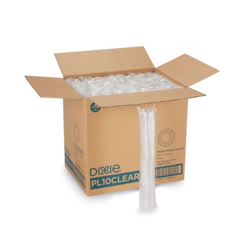 JANITORIAL | Dixie PL10CLEAR Plastic Portion Cup Lid Fits 1 oz. Portion Cups - Clear (4800/Carton)