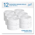 Toilet Tissues | Scott 07006 Essential Coreless JRT Septic Safe 1150 ft. 2 Ply Tissues - White (12/Carton) image number 2