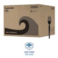 Disposable Forks | Boardwalk BWKFORKHWBLA Heavyweight Polystyrene Plastic Fork Cutlery - Black (1000/Carton) image number 3