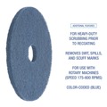 Floor Pads-Stripping | Boardwalk BWK4017BLU 17 in. Diameter Scrubbing Floor Pads - Blue (5/Carton) image number 5