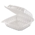 Food Containers & Lids | Dart C90PST1 ClearSeal 8.3 in. x 8.3 in. x 3 in. Hinged-Lid Plastic Containers - Clear (250/Carton) image number 4