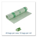 Repro Trash Bags | Stout by Envision E4248E85 EcoSafe-6400 42 in. x 48 in. 0.85 mil. 48 Gallon Compostable Bags - Green (40/Box) image number 3