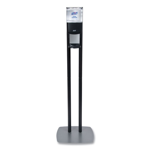 Hand Sanitizer Dispensers | PURELL 7218-DS 1200 ml 13.5 in. x 5 in. x 28.5 in. ES8 Hand Sanitizer Floor Stand with Dispenser - Graphite/Silver image number 0