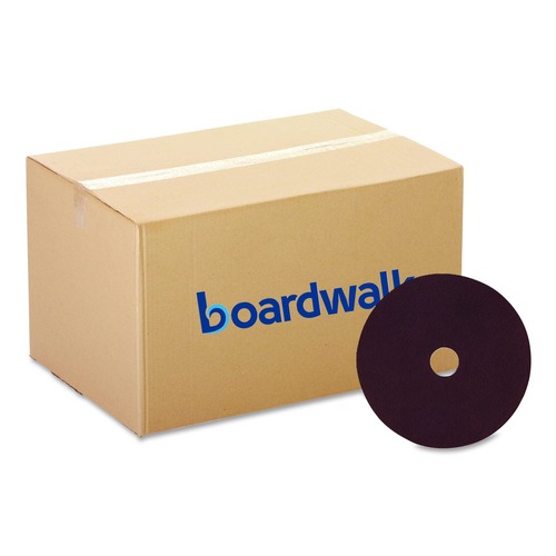 Floor Pads-Stripping | Boardwalk 7100151260 20 in. Diameter Deep Scrub Pads - Maroon (10/Carton) image number 0