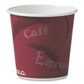Cups | SOLO 374SI-0041 4 oz. Bistro Design Single-Sided Poly Paper Hot Cups (50/Pack, 20 Pack/Carton) image number 3