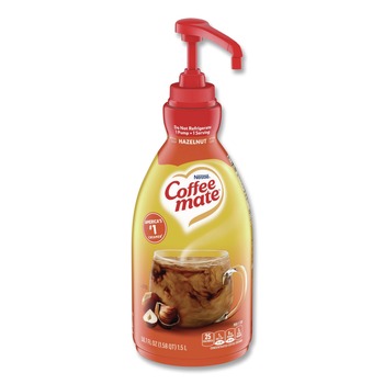 Coffee-Mate 12039865 1500 mL Pump Bottle Hazelnut Liquid Coffee Creamer