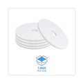 Floor Pads-Cleaning, Buffing & Polishing | Boardwalk BWK4016WHI 16 in. Diameter Polishing Floor Pads - White (5/Carton) image number 4