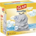 Drawstring & Kitchen Bags | Glad 78899 ForceFlex 24 in. x 27.38 in. 13-Gallon Kitchen Drawstring Trash Bags - Gain Fresh Clean Scent White (80/Box) image number 2