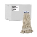 Mop Heads | Boardwalk BWK824C 24 oz. Lie-Flat Cotton Fiber Mop Head - White (12/Carton) image number 2