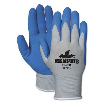 MCR Safety 96731L Memphis Flex Seamless Nylon Knit Gloves - Large, Blue/Gray (1-Dozen)