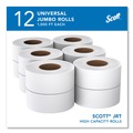 Toilet Tissues | Scott 07805 Essential 3.55 in. x 1000 ft. 2-Ply Septic Safe JRT Jumbo Roll Bathroom Tissue - White (12 Rolls/Carton) image number 1